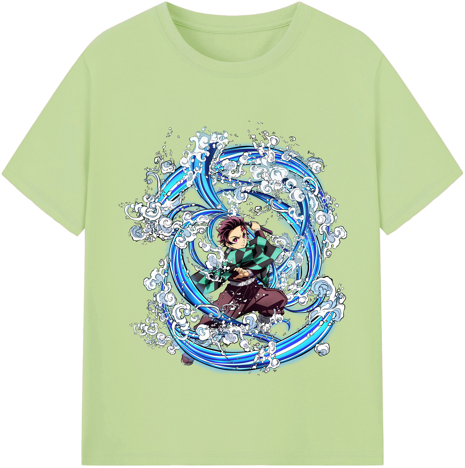 （画像用） 鬼滅の刃 竈門 炭治郎／かまど たんじろう Kamado Tanjirou 綿100％半袖Tシャツ（フロントプリント）